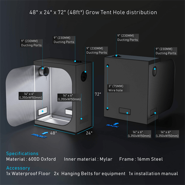 Auginimo palapinė VF 120x60x180cm Auginimo palapinė VF 120x60x180cm